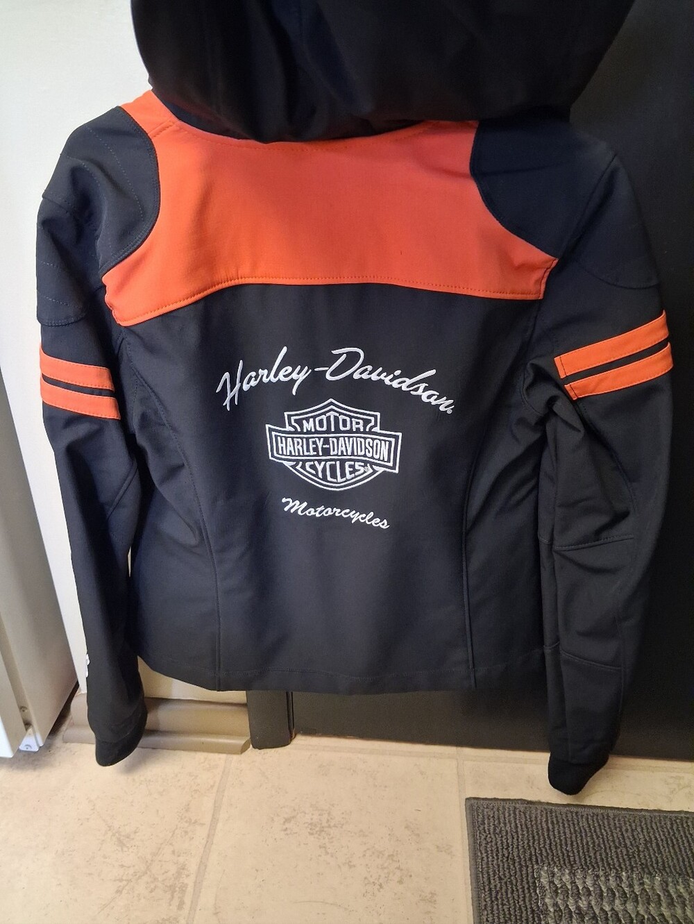 Harley-Davidson Women's Black & Orange Motorcycle Jacket